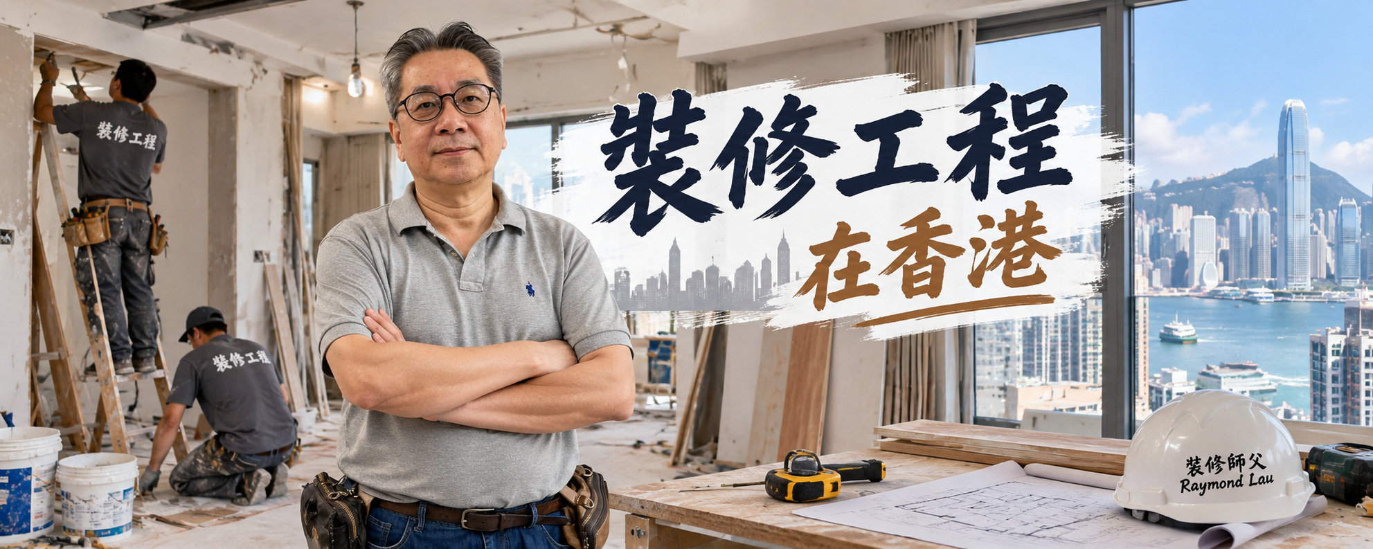 工人在住宅單位內進行裝修及拆卸工程